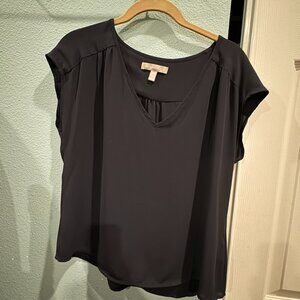 Banana Republic Drapey Vee Dark Blue Navy Womens Size Medium Petite